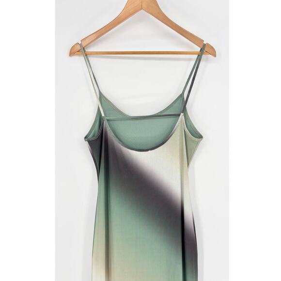 See You Monday Green Ombre Multicolored Maxi Dress Size L - Picture 3 of 5